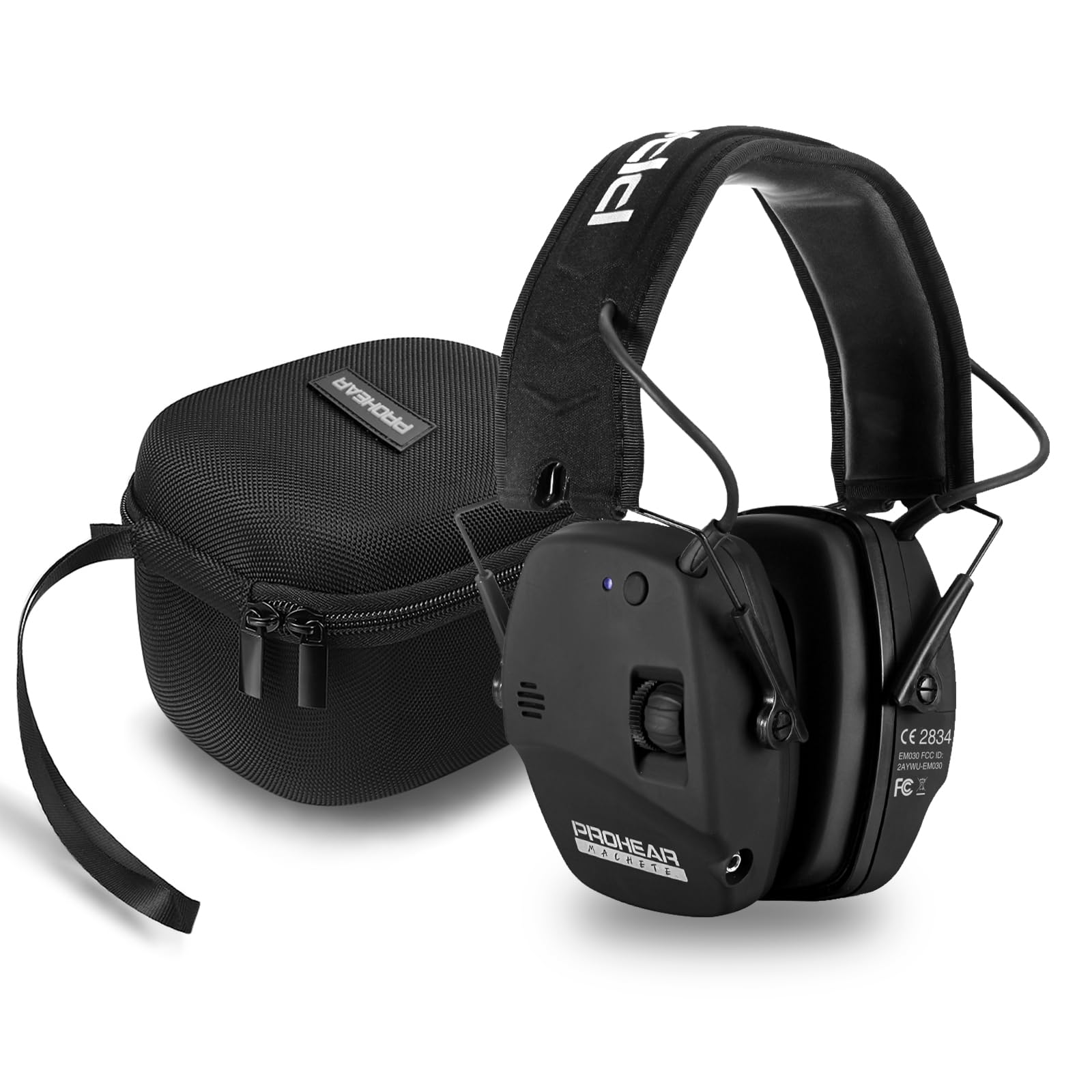 PROHEAR Protección auditiva electrónica para tiro, protector de oídos para campo de tiro, orejeras activas con reducción de ruido y amplificación de sonido para caza, NRR 22 dB SNR 27 dB, Negro, BT