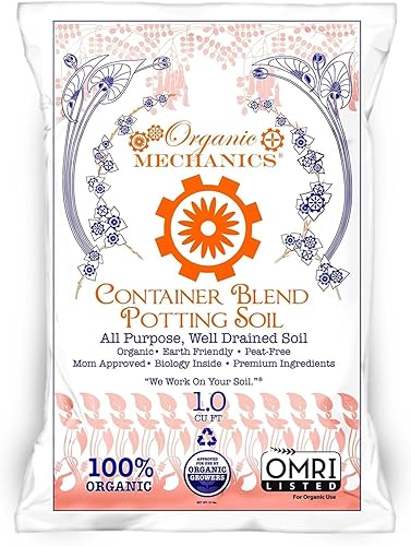 Vista 6 de Organic Mechanics Mezcla de tierra para macetas, 16 cuartos de galón, mezcla para todo uso, sin turba, bien drenada con compost, cáscaras de arroz