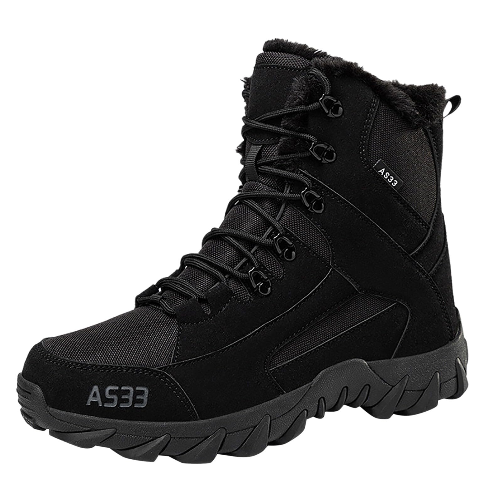 Botas de algodón Felpa Invierno para Parejas tamaño, Botas de Entrenamiento Fuerzas al Aire Libre, Botas de Campo Media Altura, Antideslizantes, cálidas y Resistentes_2