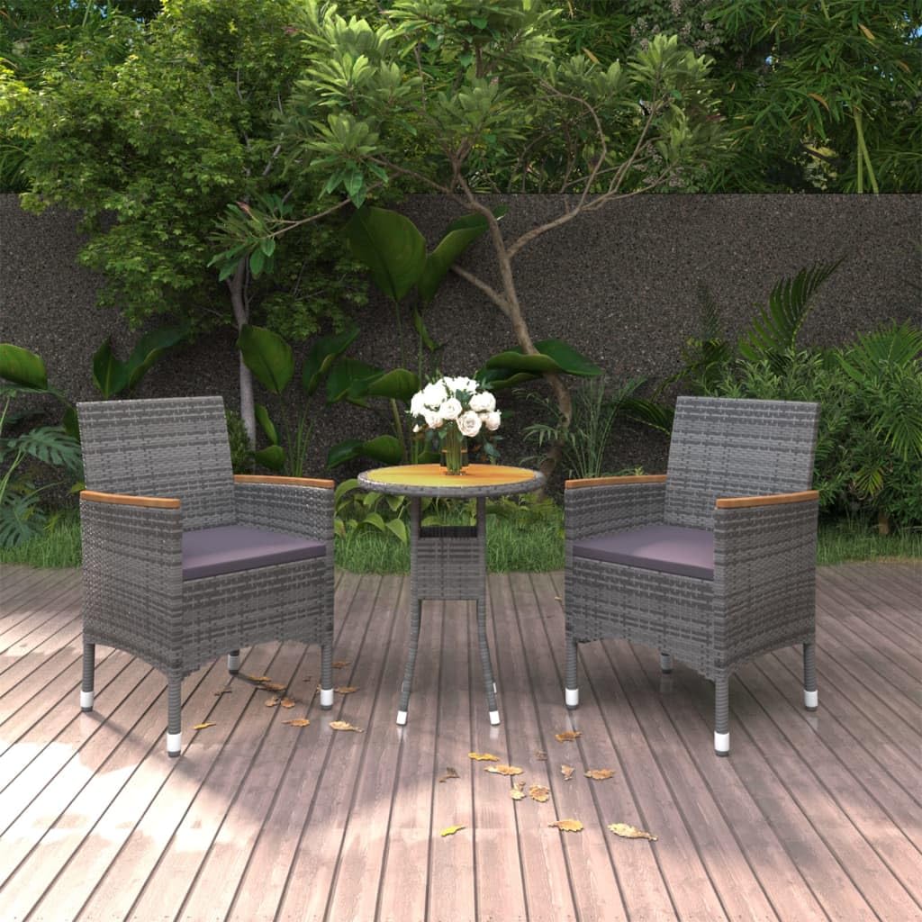Salons de jardin exterieur gris pour repas de balcon en petit comité