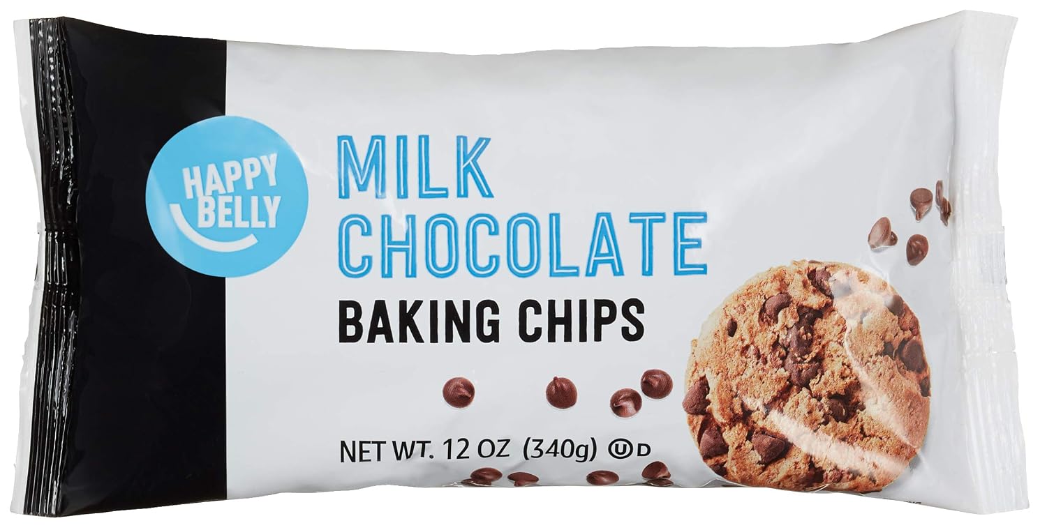 Amazon Brand - Happy Belly Milk Chocolate Baking Chips, 12 Ounce