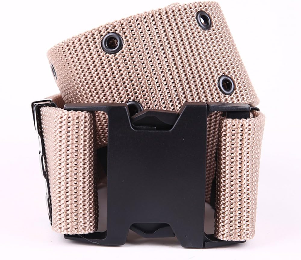 HIPICB Military Men Belt Tactical Nylon Canvas Outside Army Trouser Buckle Strap (Gray)