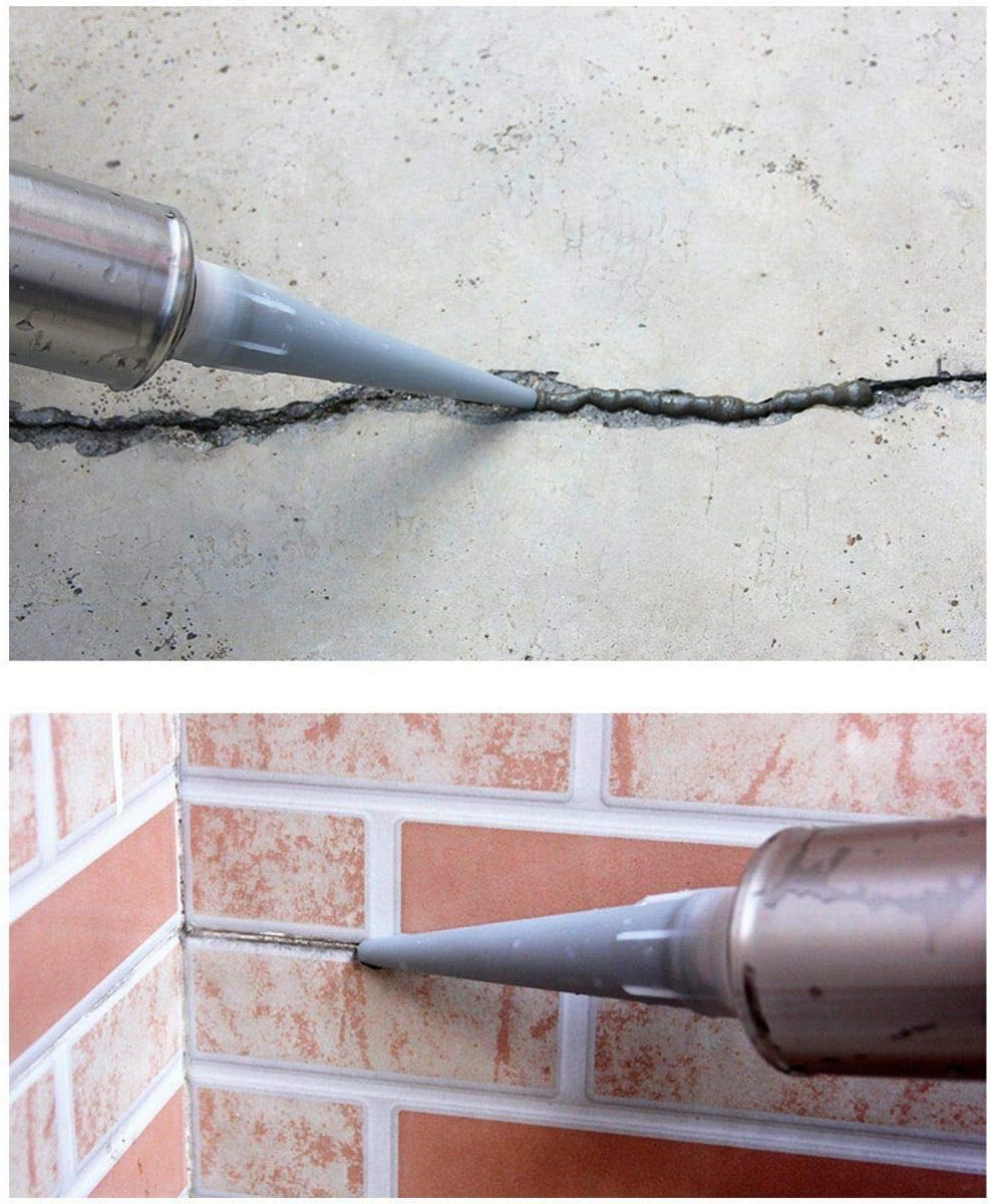 DENESTUS Stainless Steel Building Grouting Caulking Pointing Brick Kits Cement Grout Mortar Sprayer Applicator Caulk Gun Applicator Hand Tool with 2 Nozzles