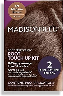 Madison Reed Root Perfection Permanent Root Touch Up, Medium Brown 6N Savoca, 10 Minutes for 100% Gray Root Coverage, Ammonia-Free Hair Dye, Two Applications
