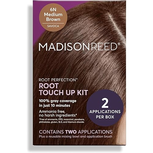 Madison Reed Root Perfection Root Touch Up Kit – 6N Savoca Medium Brown, 100% Gray Coverage in 10 Min, Ammonia-Free, 2 Applications