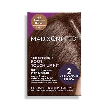 Madison Reed Root Perfection Root Touch Up Kit for T-Zone 6N Savoca Medium Brown, 2 Permanent Applications, 100% Gray Coverage in 10 Min | PPD-Free & Ammonia-Free, Includes Hydrating Hair Mask