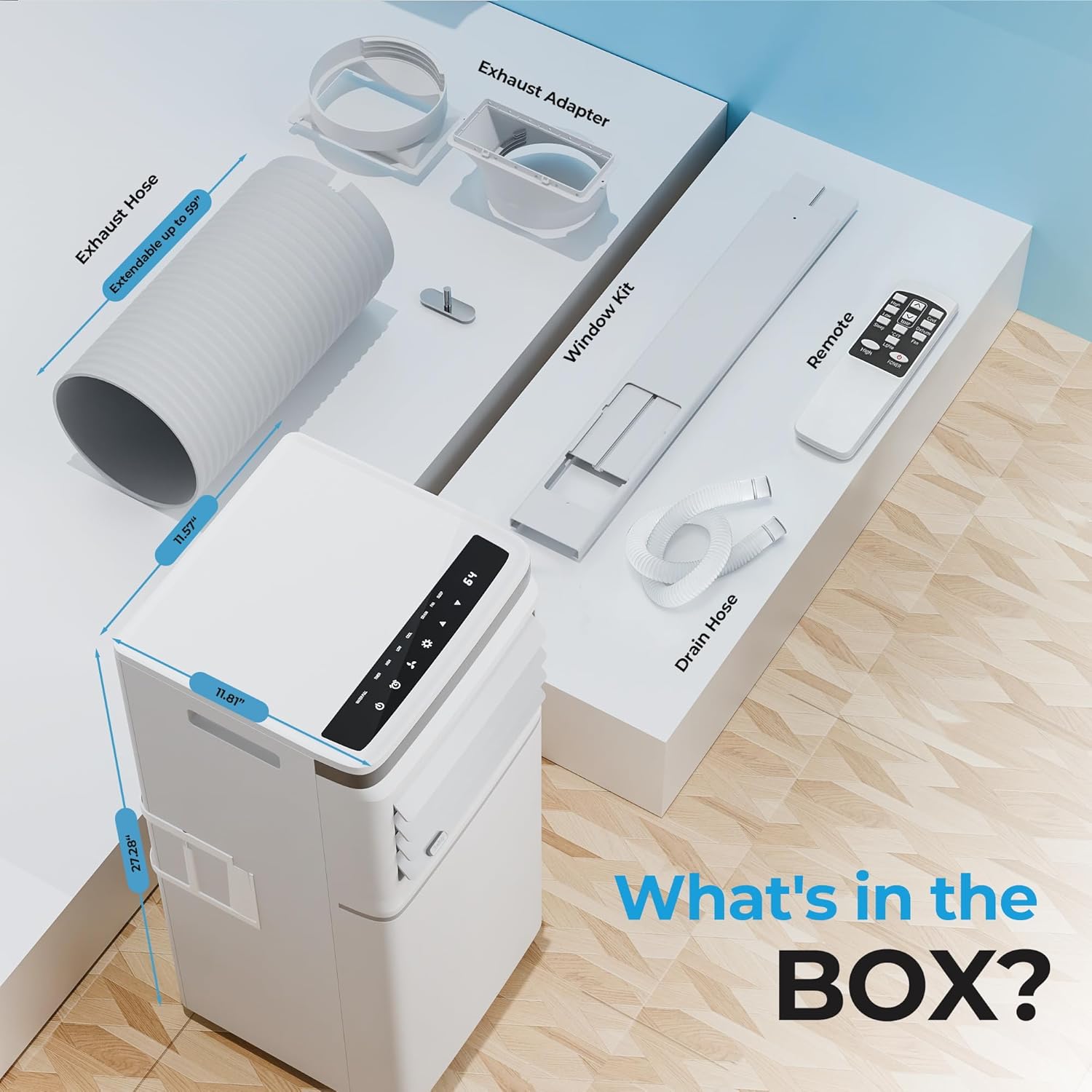 Antarctic Star 10000 BTU Portable Air Conditioner, 3-in-1 AC Unit with Dehumidifier & Fan, 24H Timer, Sleep Mode, Remote Control, Digital Display for Home & Office