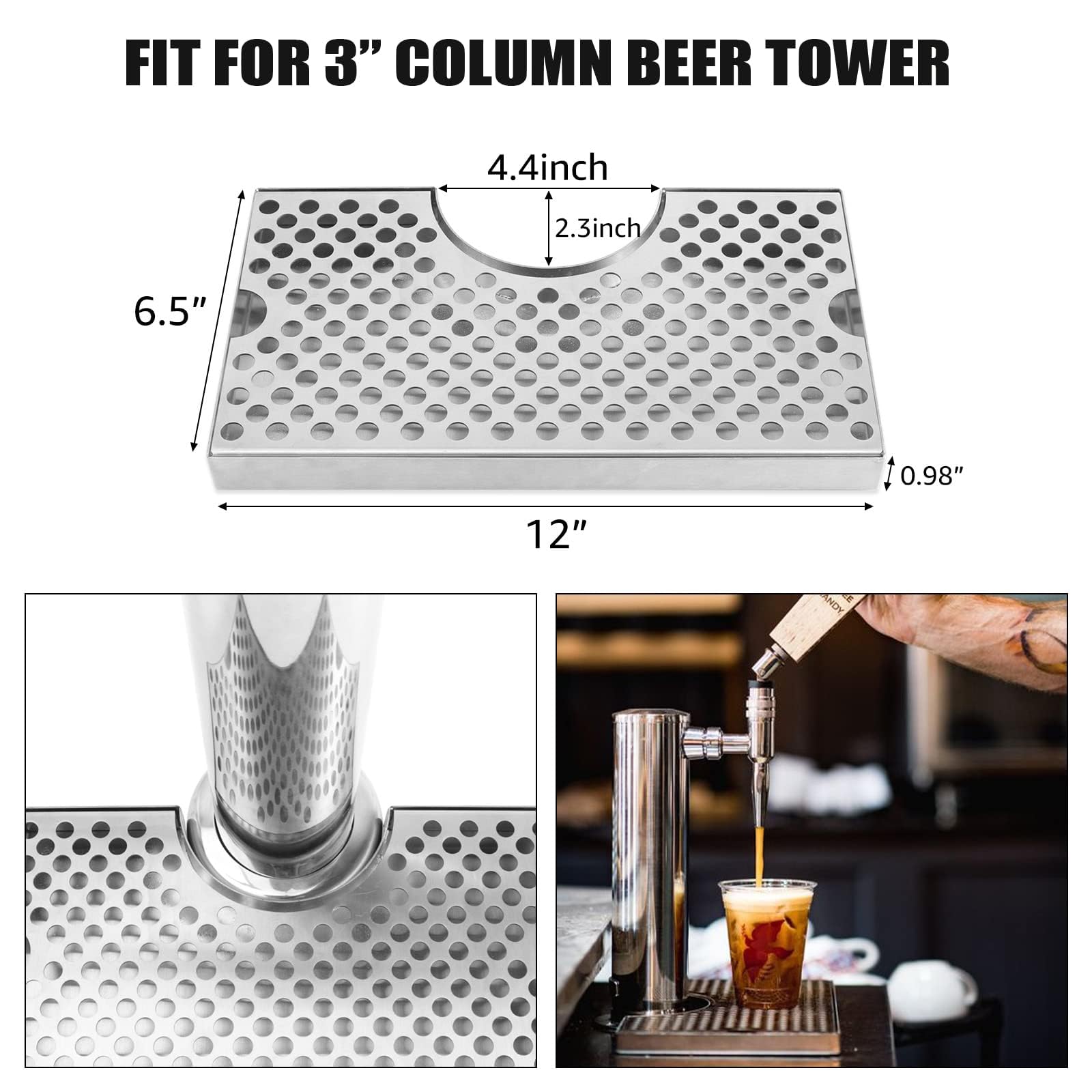 Amazon | Hilangsan Kegerator ドリップトレイ ステンレススチール