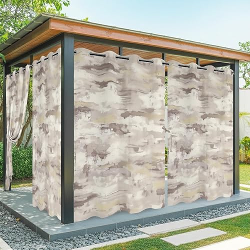 Outdoor Curtains for Patio Abstract Art Oil Painting Waterproof Privacy
