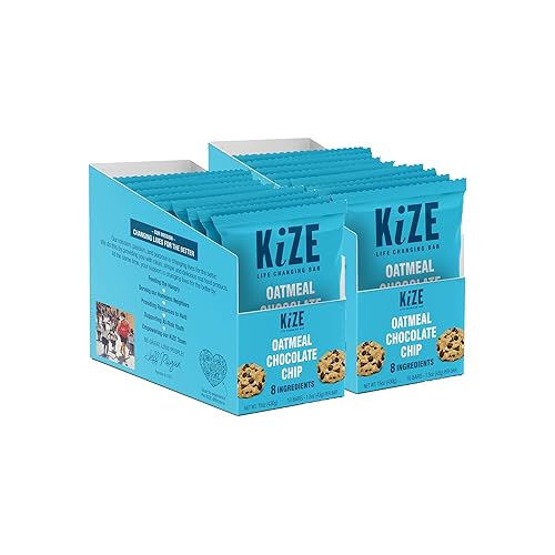 Vista 41 de Barras de energía KiZE - Avena con chispas de chocolate - Sin gluten, sin lácteos, sin OMG y barras energéticas sustitutivas de comidas con alto