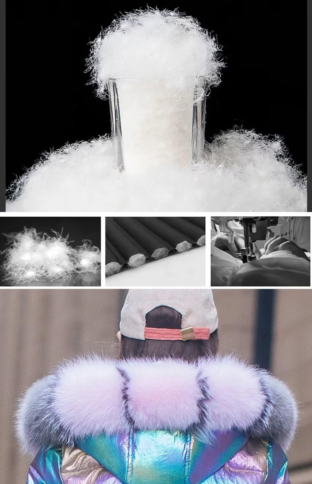 Fille Manteau Longue Epais Blouson à Capuche Doudoune Chaud Veste Enfant Hiver Fourrure Matelassé Parka Vêtements de Ski
