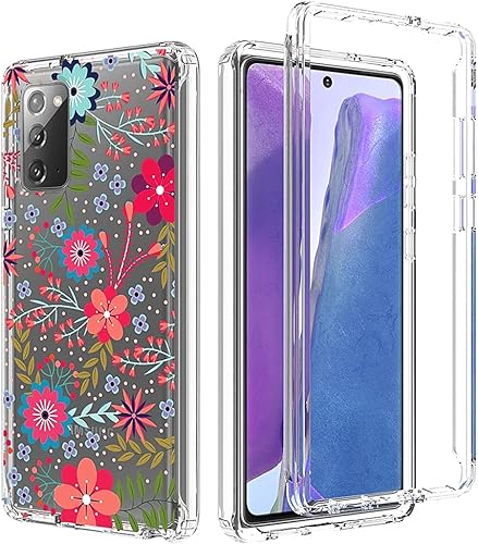 Miniatura 6 de Vokuha Funda para Galaxy Note 20 5G, Samsung Note 20 para niñas, bonita funda floral de TPU transparente a prueba de golpes, funda protectora para