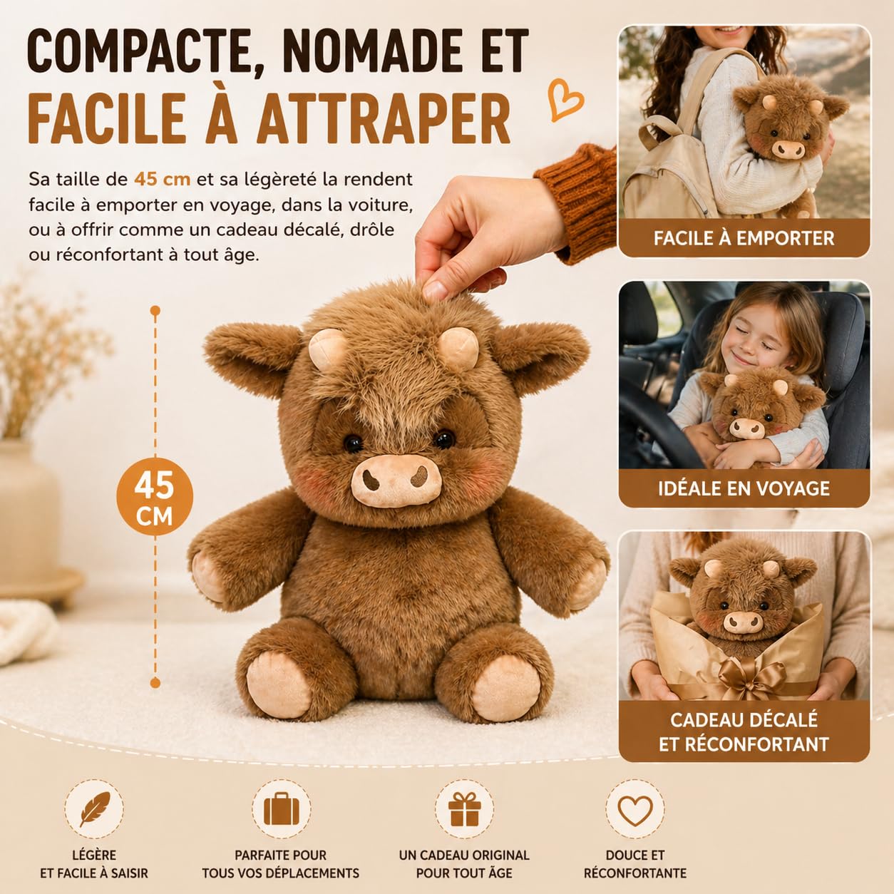 DZ'HUE Doudou Qui Court 45/60 Cm, Peluche Vache Qui Court pour Soulager Le Stress, DéCoration Chambre Adorable, Animal Rassurant pour Hommes, Femmes, Adolescents (Cochon-Rose,45cm DZ'HUE Doudou Qui Court 45/60 Cm, Peluche Vache Qui Court pour Soulager Le Stress, DéCoration Chambre Adorable, Animal Rassurant pour Hommes, Femmes, Adolescents (Cochon-Rose,45cm