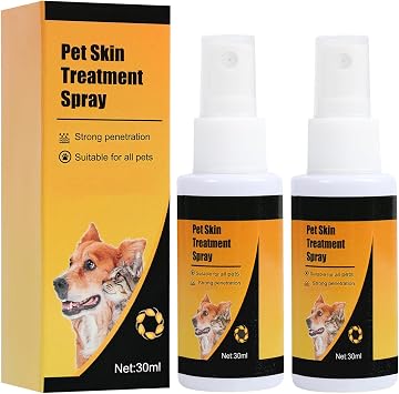 2PCS Pet Skin Sprays for Dogs & Cats, Pet Skin Treatment Spray, Nature Soothing Spray, Pet Skin Care Spray for Cleansing and Softening Skin 2 * 30ML