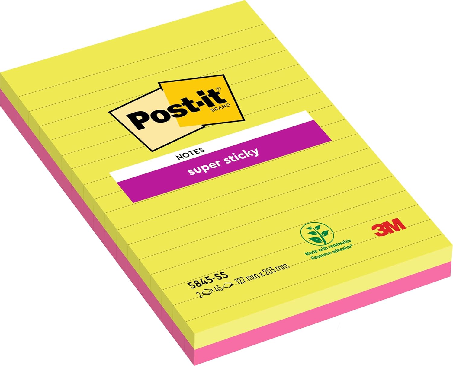 Post-it Notes 125 mm x 200 mm Super Sticky Notes Pad 125 x 200 mm