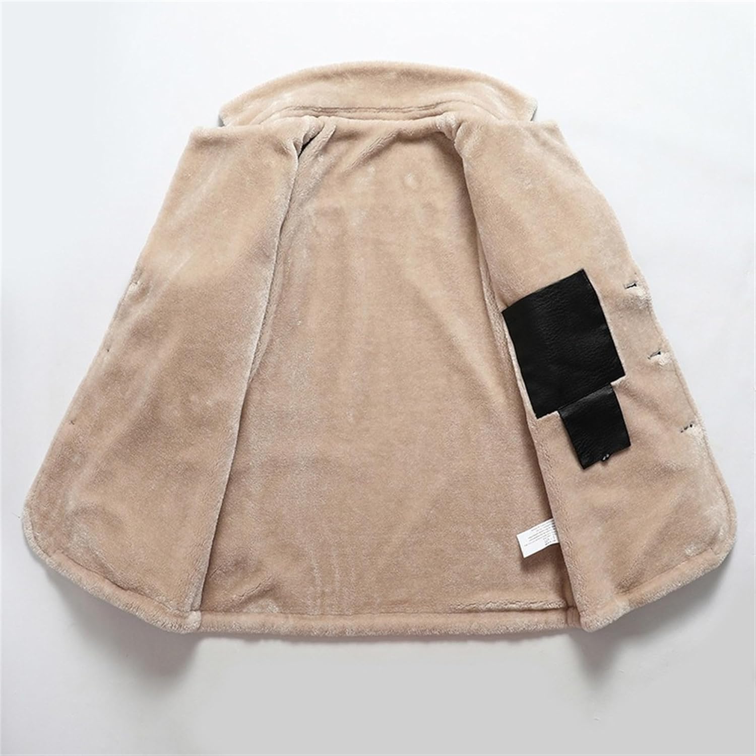Men's Winter Thicken Lined Leather Jacket Over Collar Leather Jacket Faux Fur Collar Trench Coat