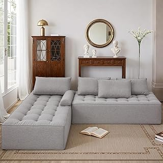 HOMREST 116” Modular Sectional Sofa, L Shaped Modular Couch with Chaise,...