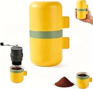 3-in-1 Multifunctional Portable Espresso Machine, Pocket Size Mini Coffee Maker for Travel Hiking Camping Outdoor,Travel Coffee Maker （Yellow