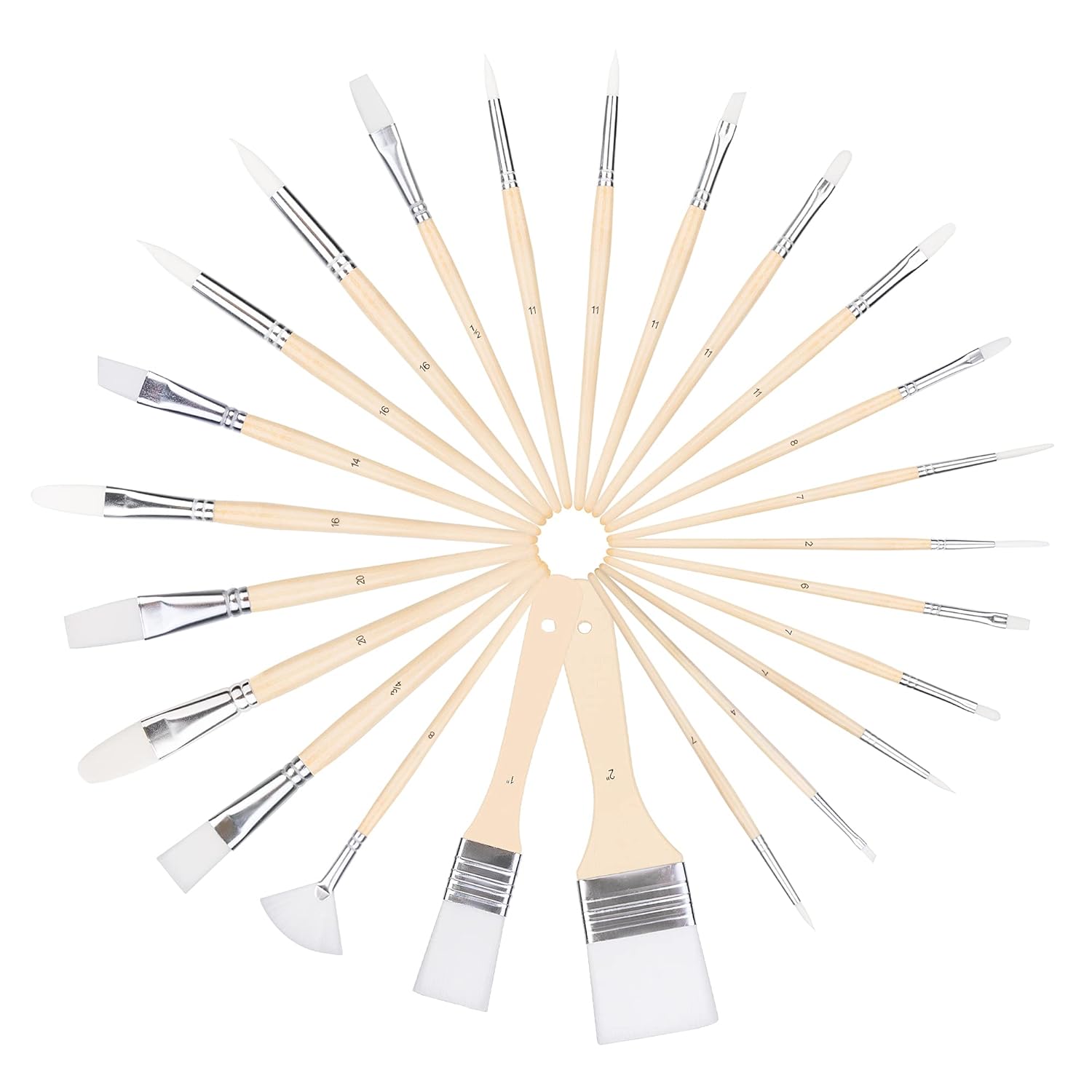  Basics Paint Brush Set, Multi-shaped Nylon Paint Brushes for for Acrylic, Oil, Watercolor, Gouache, 24-Piece : Arts, Crafts & Sewing