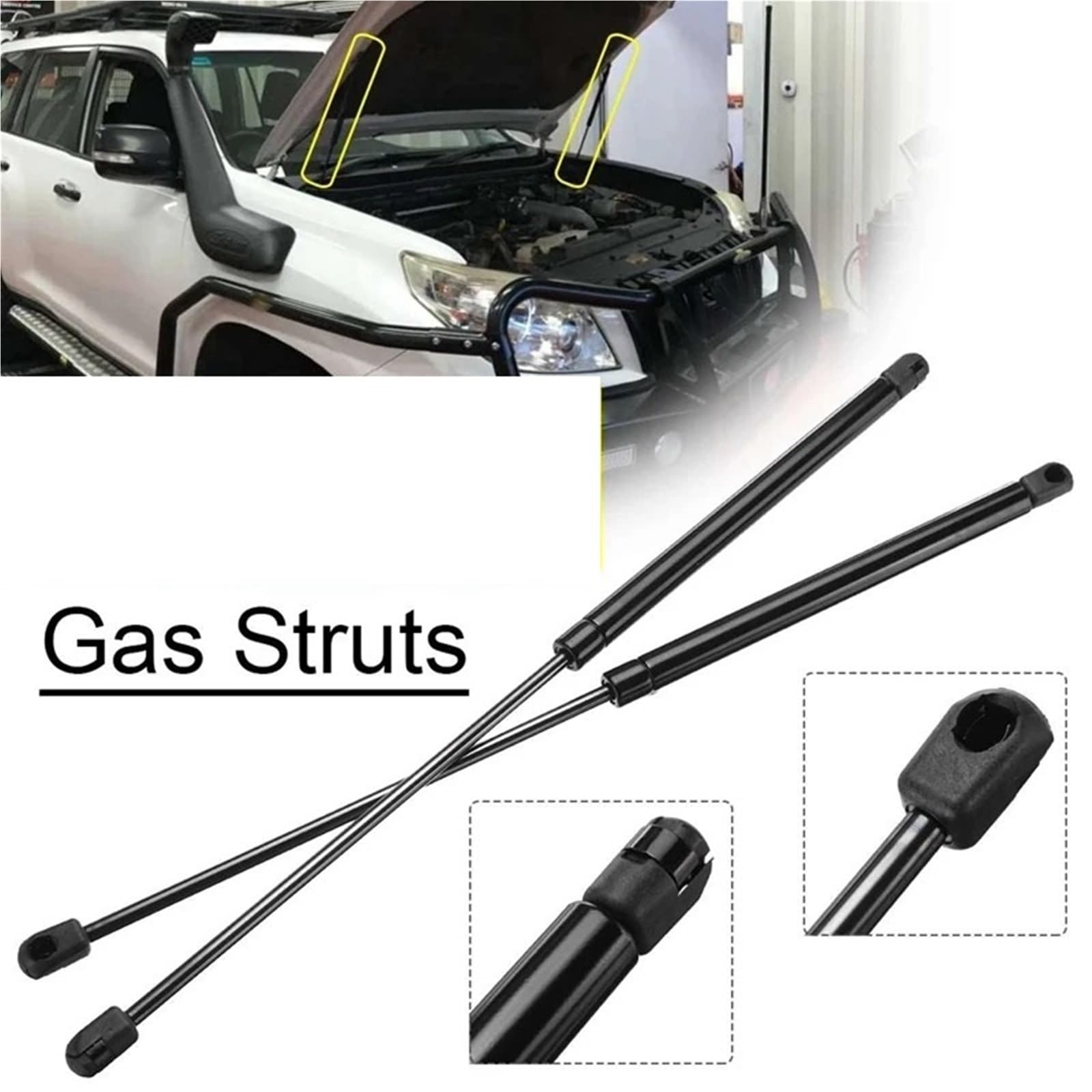 Amortiguador capó para Toyota para Land para Cruiser Prado 150 Series 2010 2011 2012 2013-2017 2 Piezas Capó Coche Acero Puntales Soporte Resorte Gas Eje 545Mm-420N Resorte Gas Capó Motor