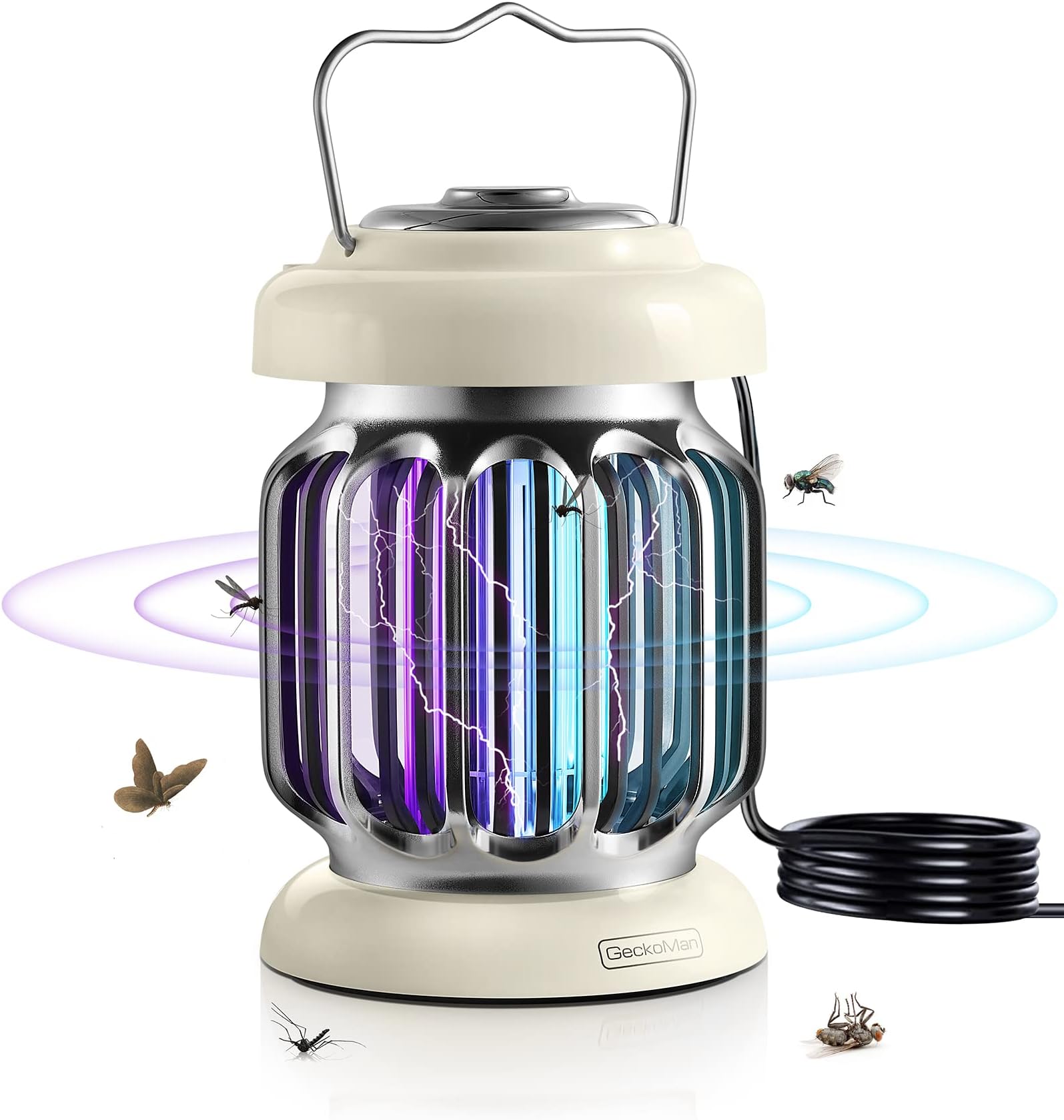GeckoMan Hybrid Spectrum, Waterproof Switch Bug Zapper Outdoor Bug Zapper Indoor Mosquito Repellent Outdoor Patio Mosquito Zapper Electric Fly Zapper Fruit Fly Trap for Indoors Killer
