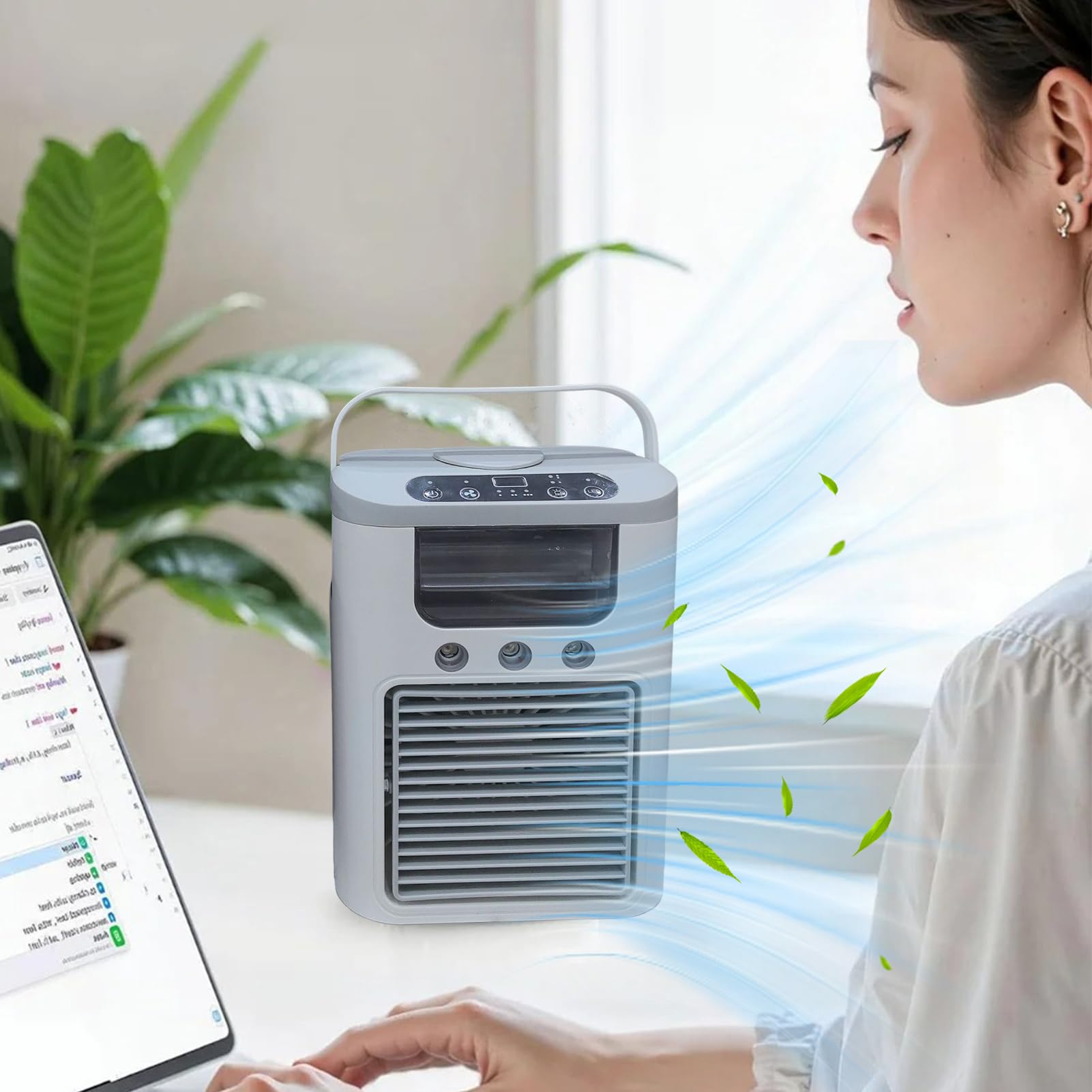 Condizionatore Portatile RELAX4LIFE Raffreddatore D'Aria Evaporativo 3 In 1, Serbatoio Dell'Acqua 20L,Ventilatore Condizionatore Portatile Caldo E Freddo - Foto 8