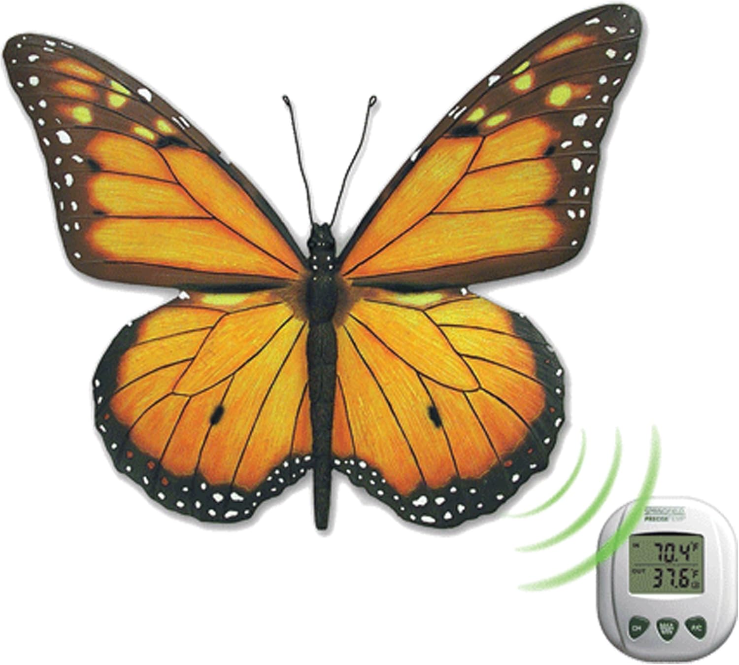 Decorative Butterfly Wireless In/Outdoor Thermometer. Model Number