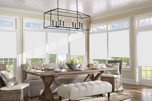 Miniatura 3 de LETAU Persianas opacas blancas, 20 pulgadas de ancho x 36 pulgadas de largo, a prueba de agua y aceite, protección UV, ahorro de privacidad,