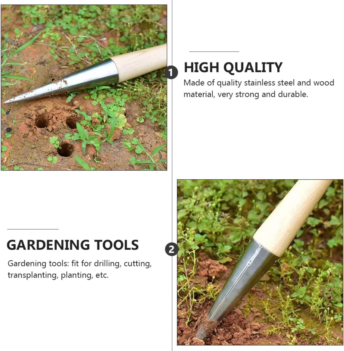 Sow Stainless Steel Tool for Gardening Ergonomic Handle for Easy Planting Cultivation and Efficient Tool for Loosening for Gardeners and Plant Enthusiasts