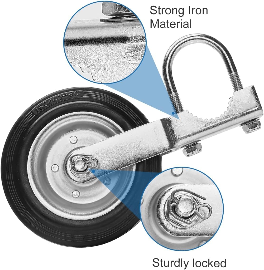 2 Pack Gate Wheel Supporting Swing Gate with 1-5/8" Thru 2-1/8" Gate Frames, Gate Support Wheel for Metal Tube Gate, Chain Link Fence, Prevent Gate from Dragging (2 Pack)