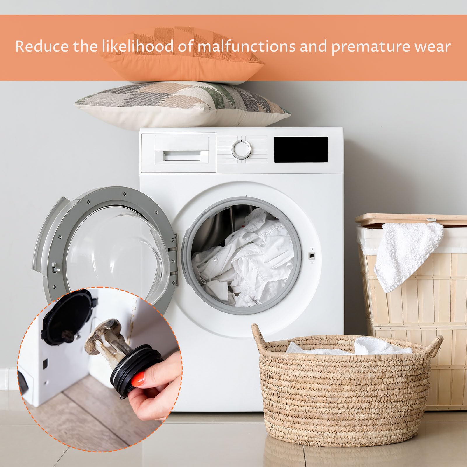 Machine à Laver Filtre à Charpie Tamis, 1 pièce Filtre à Peluches Bouchon, Filtrants pour Machine à Laver, Filtres à Peluche, Pieces Detachees Lave Linge, Durabilité Et Compatibilité Universelle. - 5