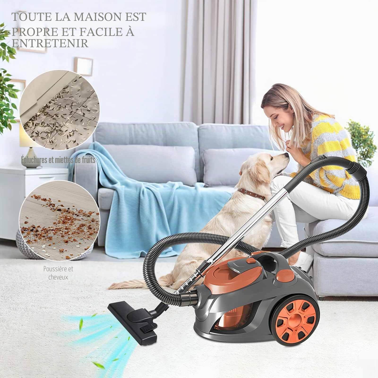 Aspirateur Traîneau sans Sac 3300W Haute Puissance - Aspirateur Cyclonique avec Capacité 3,5L, pour Poils d'animaux, Tapis et Sols Durs, Filtration Haute Efficacité