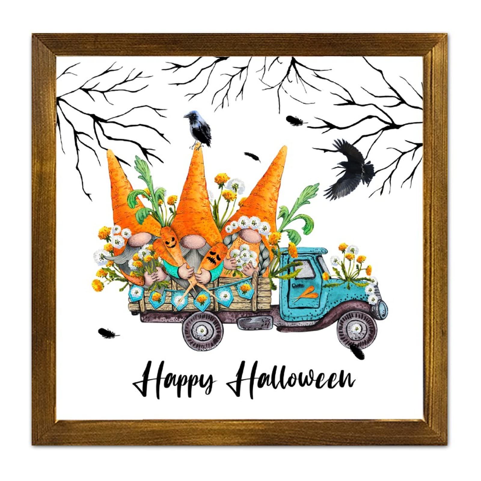 Panneau bois Happy Halloween pour salon et cuisine déco