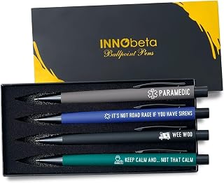 InnoBeta Funny Paramedic Gifts, Gifts for EMT and EMS on National Emergency Medical Technician Day and International Paramedics Day, Ballpoint Pen Set of 4, Perfect for Christmas & Birthday