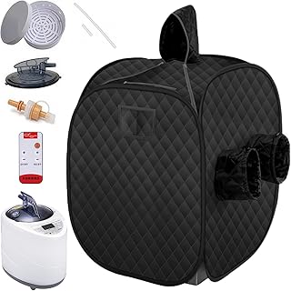 Tragbare Dampfsauna, Dampfsauna für Zuhause 1 Person-Mobile Saunabox, Heimsauna Saunazelt mit Fernbedienung, 9 Stufen Einstellbare Temperatur, für Entgiftung, Entspannung und Stressabbau