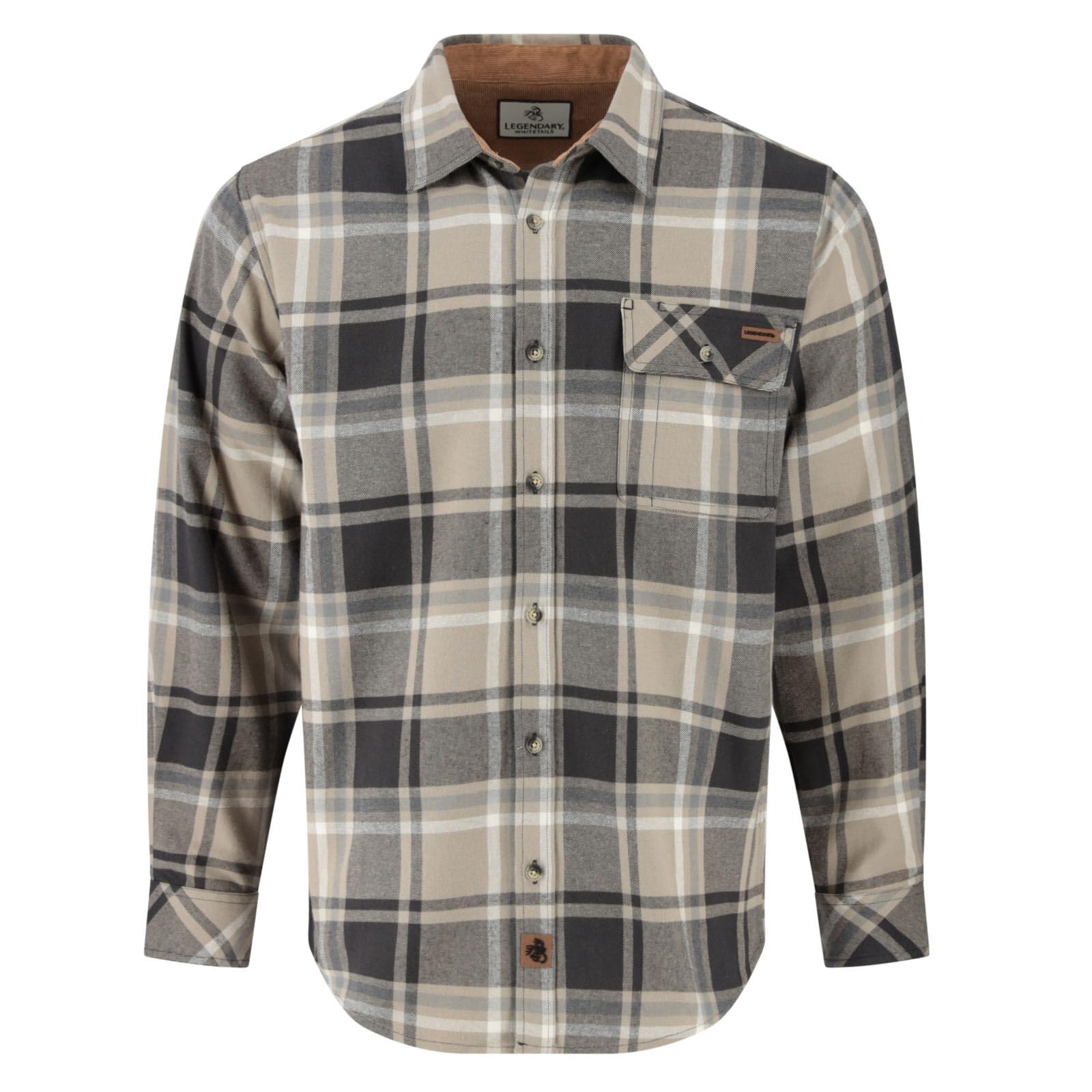 Legendary Whitetails Mens Long Sleeve Button Down 100% Cotton Flannel Shirt (Lone Mountain Plaid, Large Big Tall)