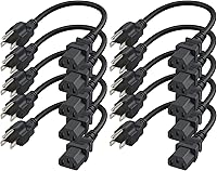 Vista 9 de CableCreation [Paquete de 2] Cable de alimentación universal de 6 pies 18 AWG para NEMA 5-15P a IEC320C13, 1.8M / Negro