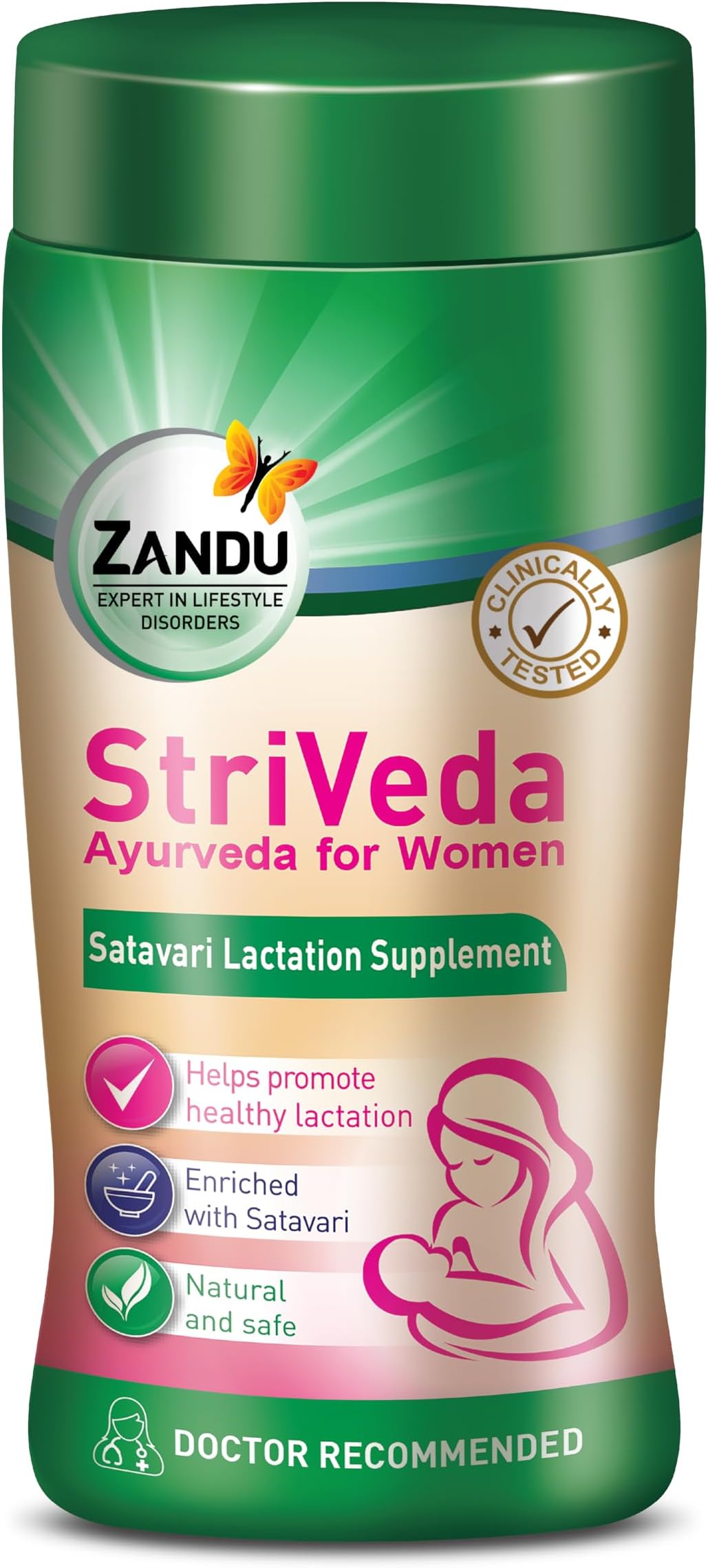Zandu Striveda Shatavari Lactation Supplement Powder, Baby for Increasing Breast Milk Supply, 210 G, Doctor Recommended, Natural and Safe