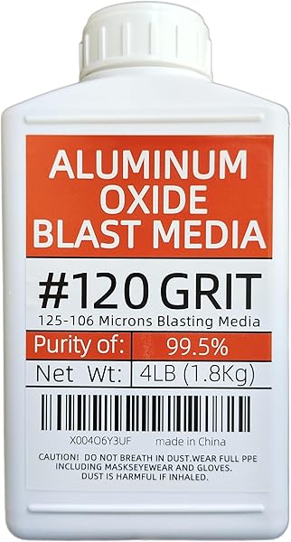 #120 Grit Aluminum Oxide Sandblasting Medium (4 Lbs/1.8 Kg) Fine Sandblasting Medium - Application: Used As Abrasive And Medium For Sandblasting Cabinets And Sandblasting Machines. (Purity 99.5%)