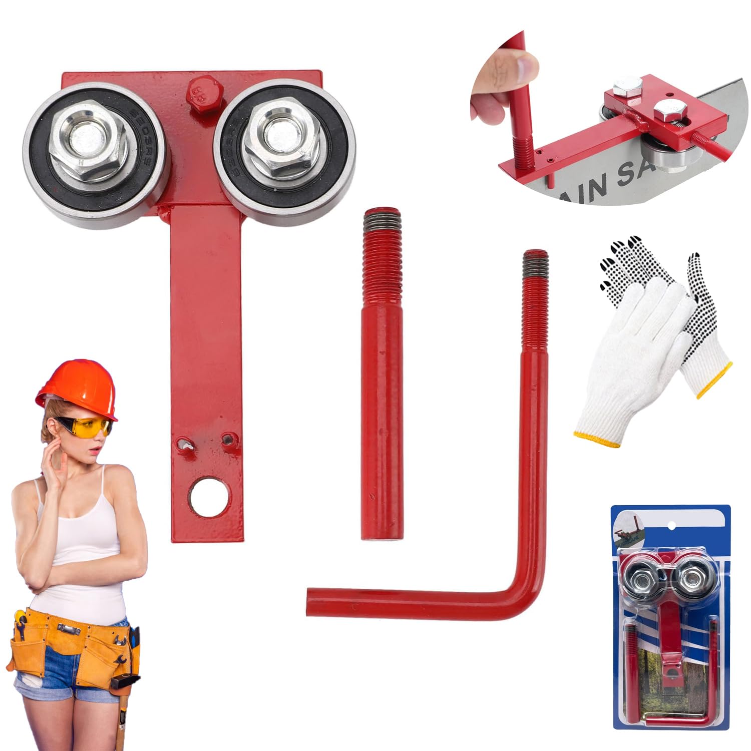 Chainsaw Bar Rail Tool, Multi-Functional Adjuster for Tightening/Closing/Repair,Cast Iron & Aluminum Chain Grinding Tool, Professional Chainsaw Maintenance Accessories