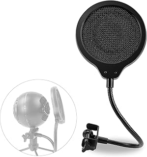 Snowball Mic Windscreen - 4 Inch 3 Layers Pop Filter with Flexible 360° Gooseneck Clip for Blue Snowball Mic to Improve Sound Quality by YOUSHARES