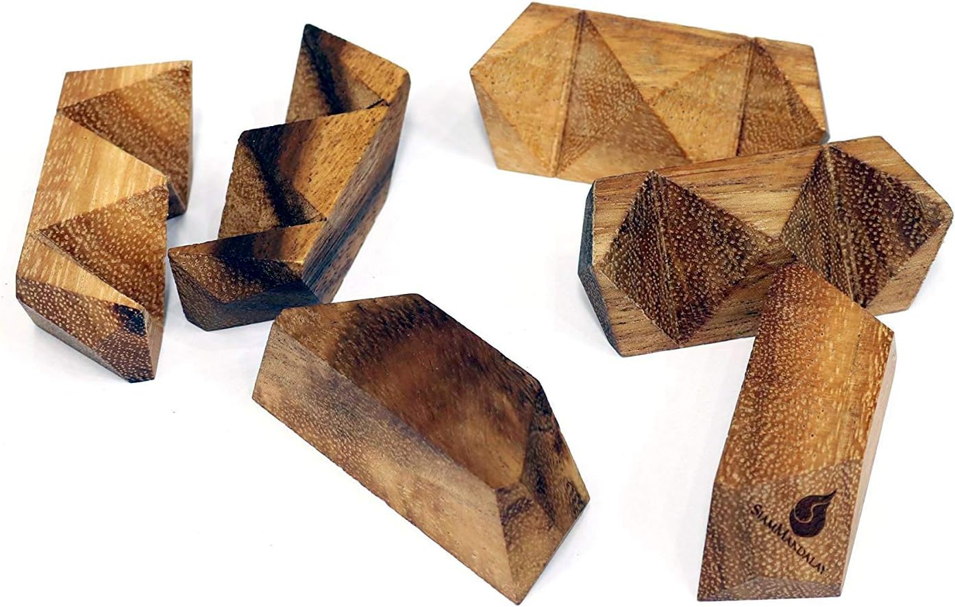 Galactic: Handmade & Organic 3D Brain Teaser Wooden Puzzle for Adults from SiamMandalay with SM Gift Box(Pictured)