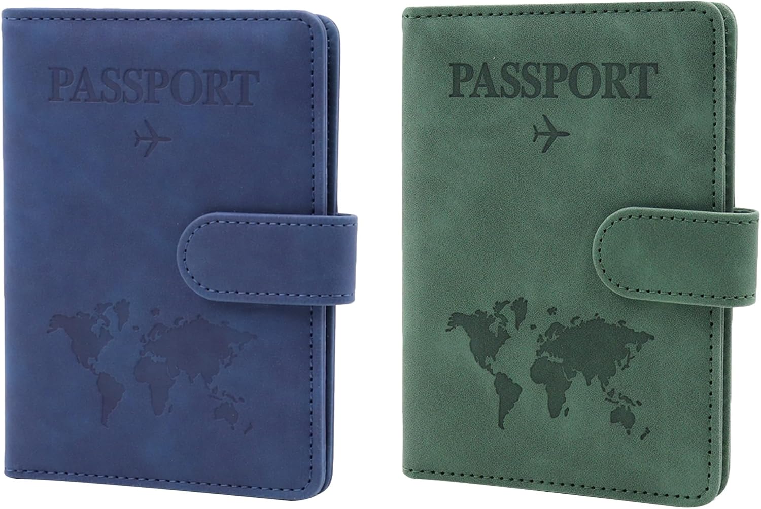 2 Pack Passport Book Holders, PU Leather Passport Cover