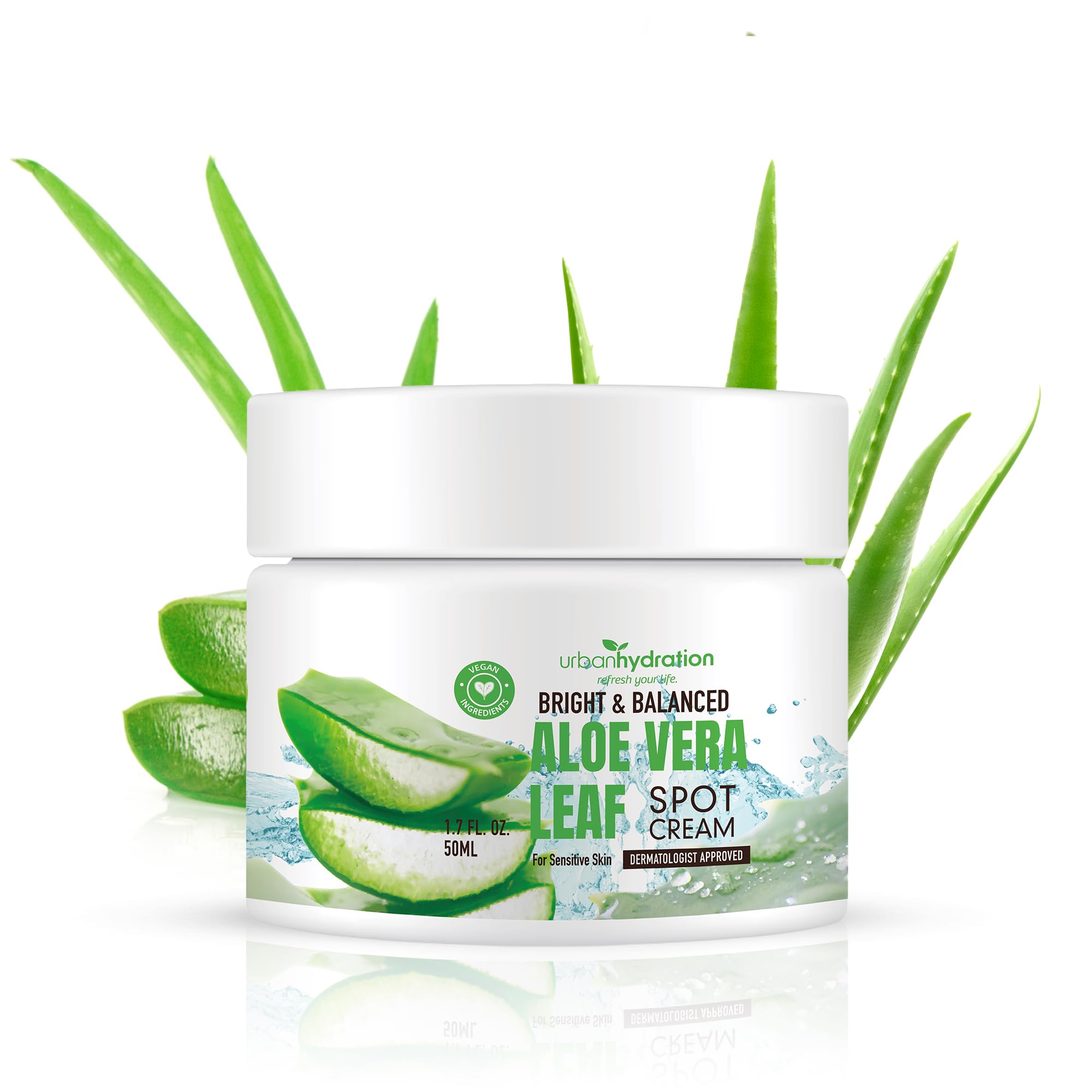Urban Hydration Bright & Balanced Aloe Vera Leaf Spot Cream | Helps with Acne, Detoxes and Smooths Skin Benefits For All Skin Types | 1.7 Fl Ounces