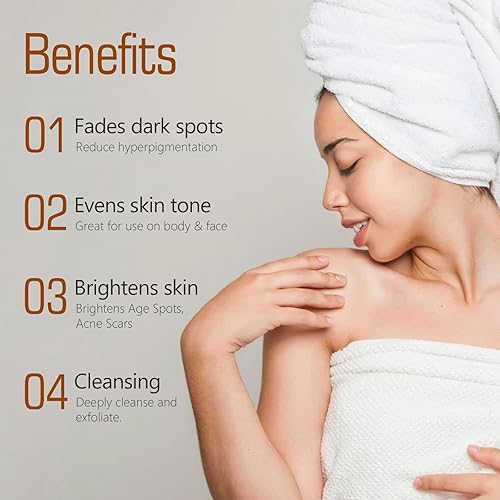 Miniatura 2 de Jabón de ácido kójico para manchas oscuras de hiperpigmentación, barra de jabón de cúrcuma para iluminar la piel con aceite de árbol de té, manteca