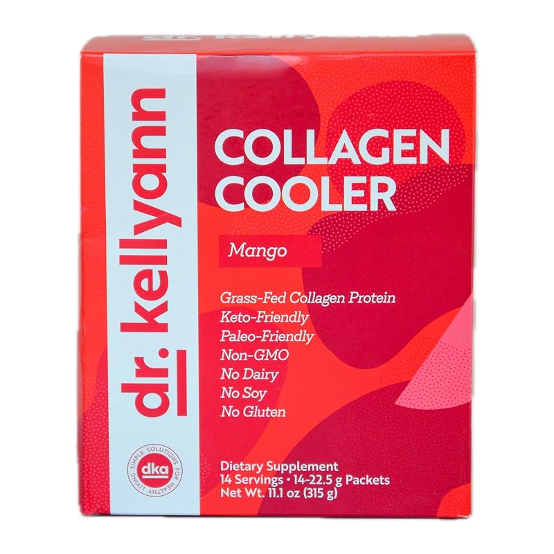 Dr. Kellyann Cooler de Colágeno sabor manga, 15 g de peptídeos de colágeno bovino por porção, 14 porções
