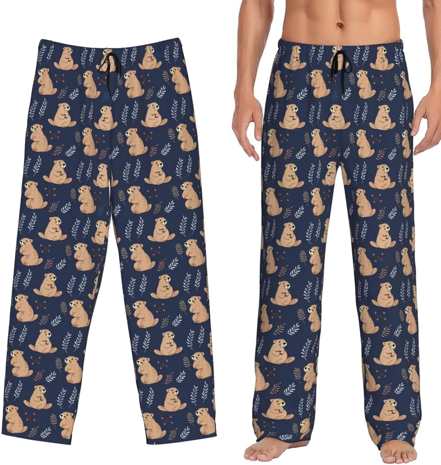 Men's Pajama Pants Pjs Bottoms With Pockets Sleep Lounge Pants For Men - Image 2