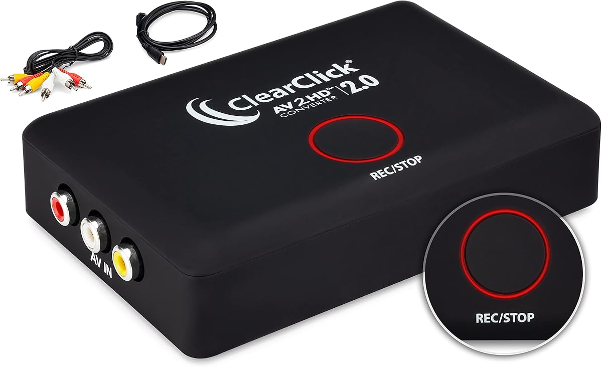 AV to HD Converter & Recorder 2.0 (Second Generation) - AV RCA to HDMI Adapter to Convert & Record Video - for VCR, VHS, DVD, Camcorder, Hi8, Gaming to TV