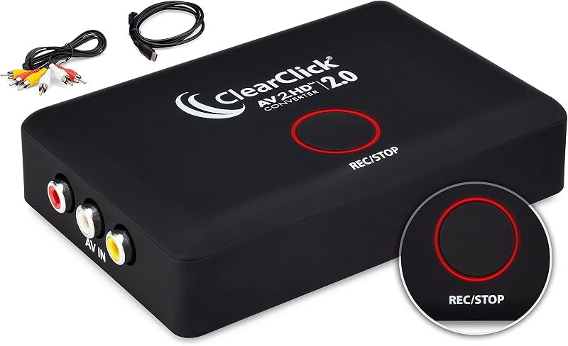 AV to HD Converter & Recorder 2.0 (Second Generation) - AV RCA to HDMI Adapter to Convert & Record Video - for VCR, VHS, DVD, Camcorder, Hi8, Gaming to TV