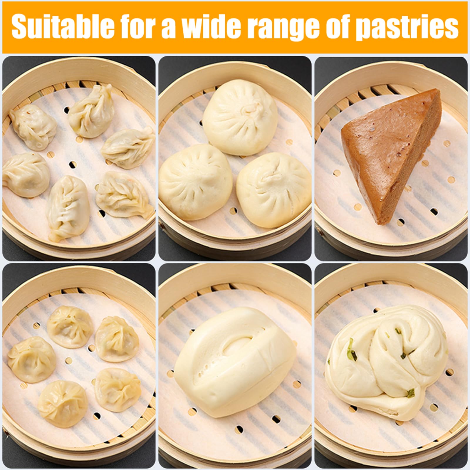 150 pieces Dim Sum paper as a pad for bamboo steamer, air fryer, steamer, liners, non-stick coating, round baking paper, perforated paper 150 pieces Dim Sum paper as a pad for bamboo steamer, air fryer, steamer, liners, non-stick coating, round baking paper, perforated paper